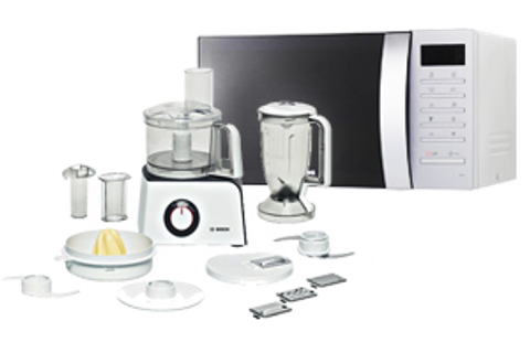 Cuptor cu microunde Samsung GE86V-SS sau Robot de bucătărie Bosch MCM4100