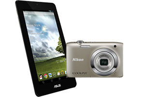 Tableta Asus MeMO Pad și Aparatul foto digital Nikon COOLPIX S2600